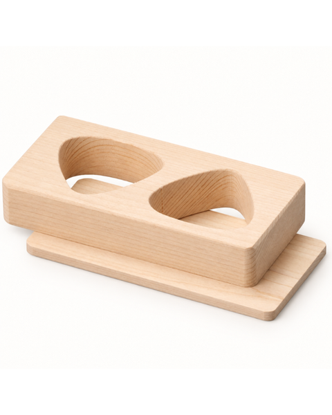Yamako hinoki wooden onigiri mold with 2 triangle holes