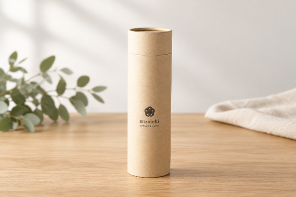 Mizuhiki cutlery gift box with cylindrical packaging