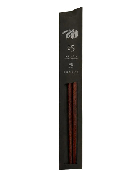 tetoca urushi peach wood chopsticks 23cm with urushi lacquer finish