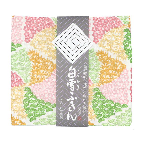 Shirayuki Fukin kitchen cloth in Shirayuki Fukin Shochikubai Pink, hanging to dry