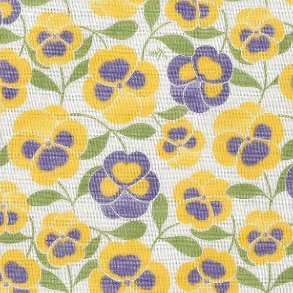 Shirayuki Fukin kitchen cloth in Pansy hanging to dry