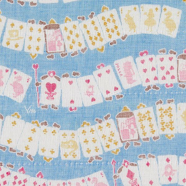 Shirayuki Fukin kitchen cloth in Alice in Wonderland Blue, hanging to dry